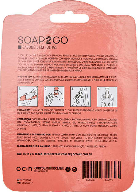 Soap2Go Lírio - Sabonete em Folhas 30 un