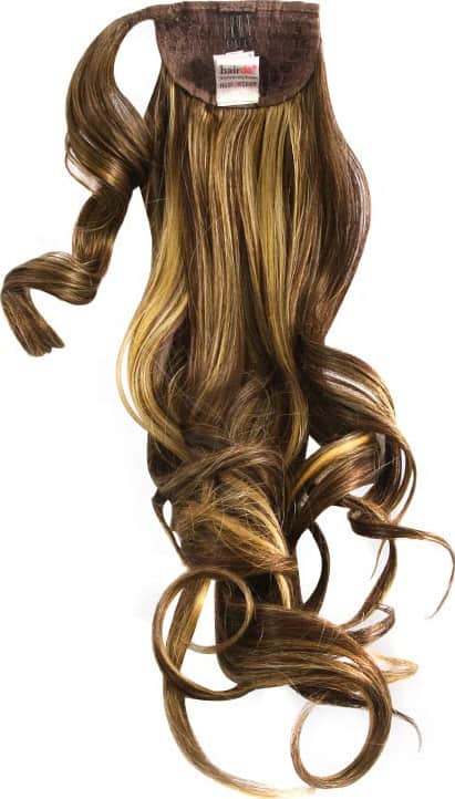 Hairdo Rabo de Cavalo Ondulado - Castanho Com Mechas Douradas 58Cm