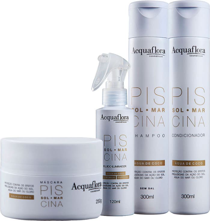 Kit Acquaflora Sol Mar Piscina Tratamento Iluminador (4 Produtos)