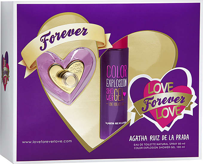 Conjunto Love Forever Love Agatha Ruiz de La Prada Feminino - Eau de Toilette 80ml + Gel de Banho 100ml