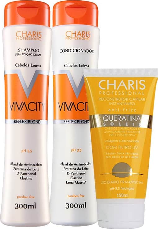 Kit Charis Vivacity Queratina Soleil (3 Produtos)