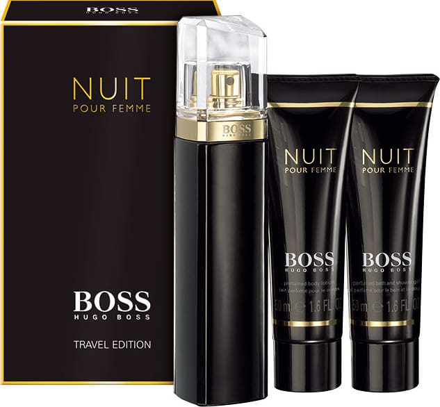 Conjunto Boss Nuit Hugo Boss Feminino - Eau de Parfum 75ml + Loção Corporal 50ml + Gel de Banho 50ml