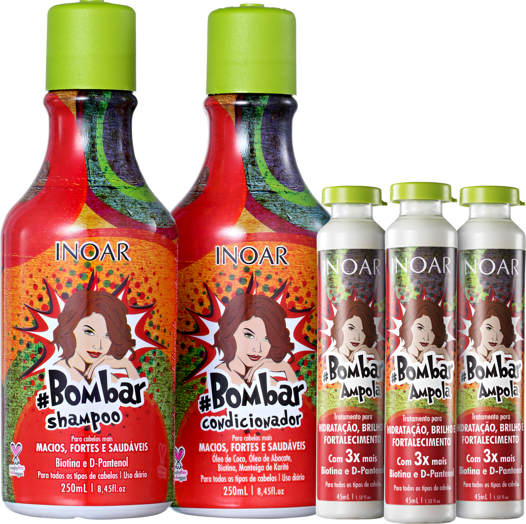 Kit Inoar Bombar Crescimento Fortificado (3 Produtos)