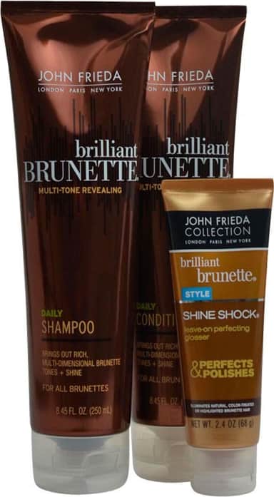 John Frieda Brilliant Brunette Daily Shine Kit (3 Produtos)