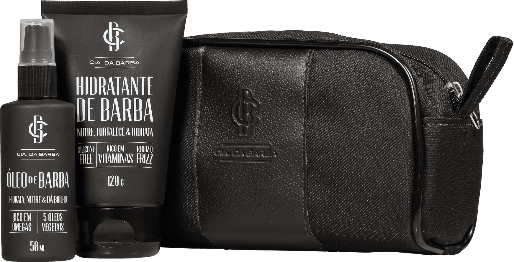 Kit Cia da Barba The Black Collection (2 Produtos + Nécessaire)