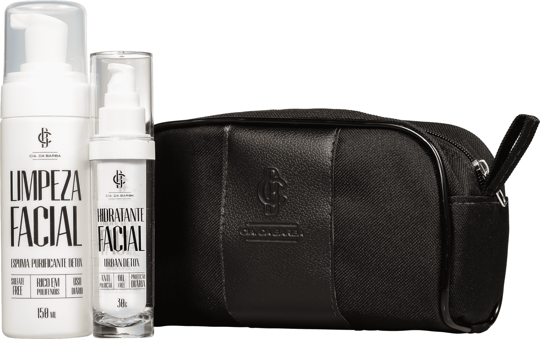 Kit Cia da Barba The White Collection (2 Produtos + Nécessaire)