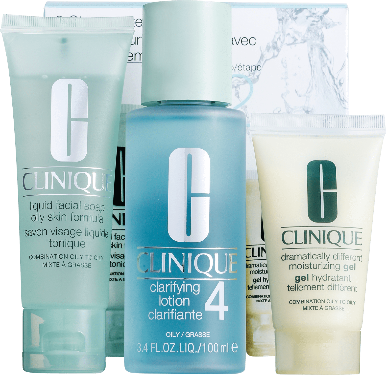Kit Clinique Sistema 3 Passos Introdução Pele 4 (3 produtos)