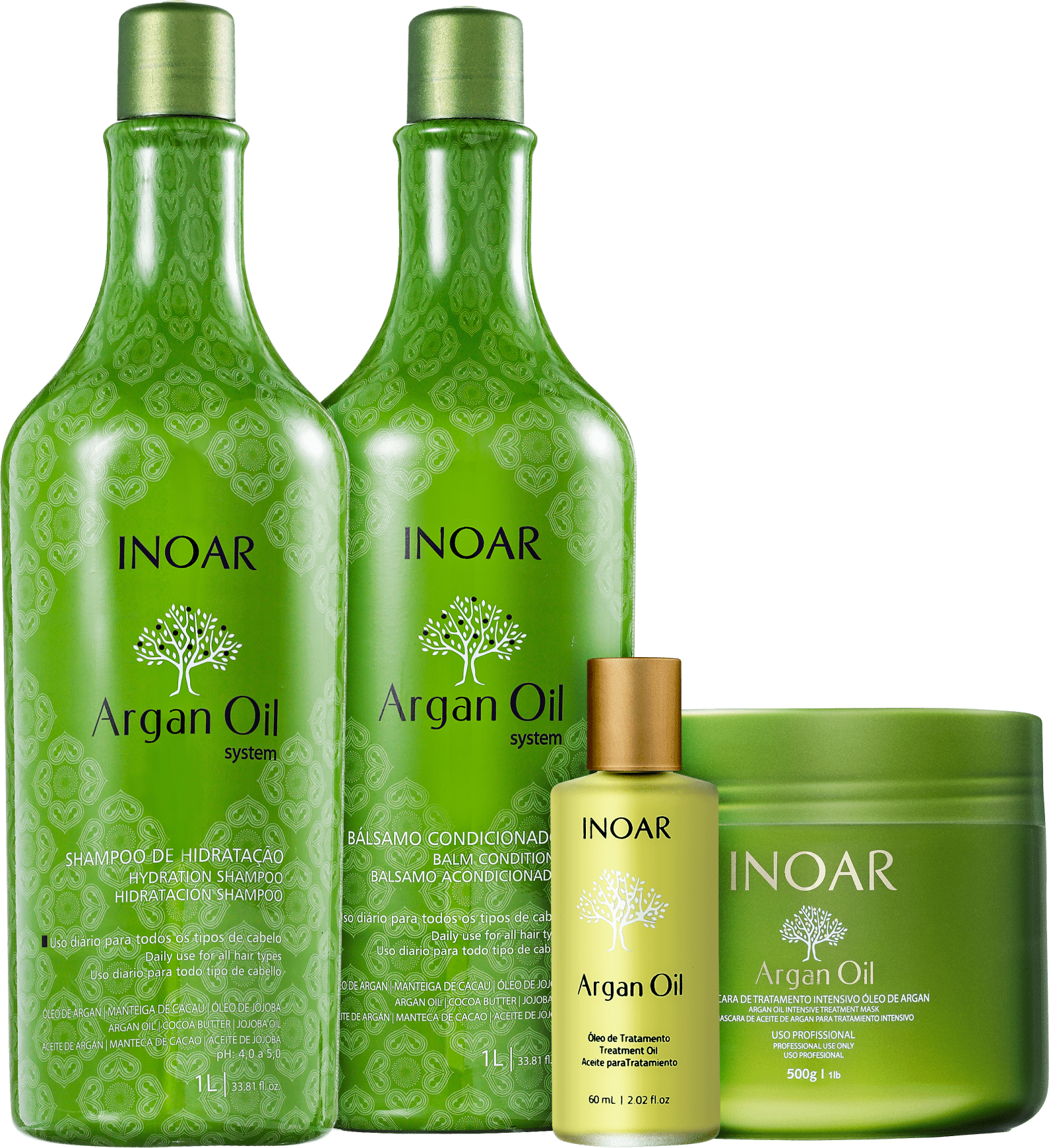 Kit Inoar Argan Oil System Completo (4 Produtos)