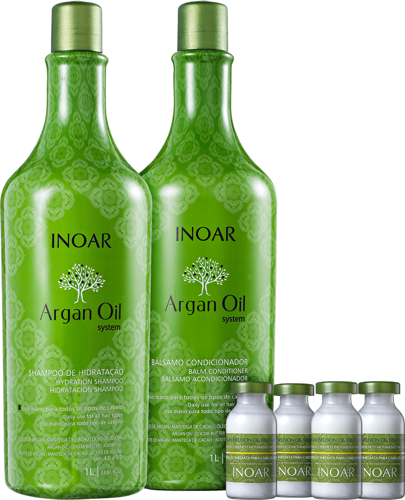 Kit Inoar Argan Oil System Infusion (3 Produtos)