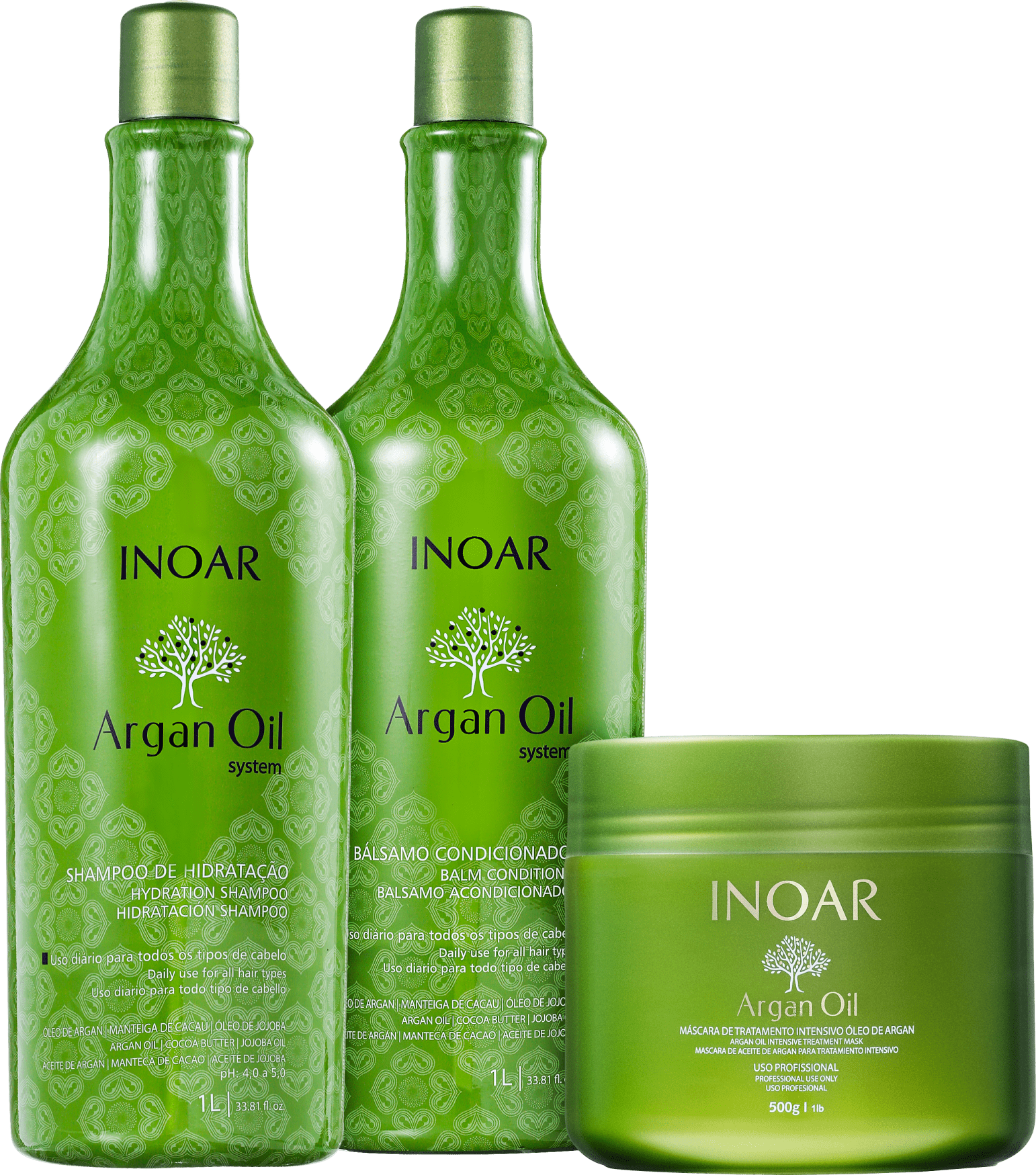 Kit Inoar Argan Oil System Tratamento (3 Produtos)