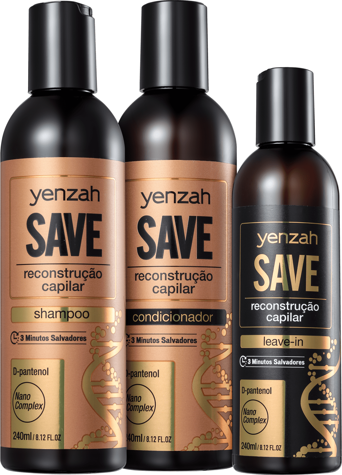 Kit Yenzah Save Reconstrução Capilar Treatment (3 Produtos)