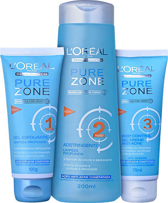 Kit L'Oréal Paris Pure Zone Dermo-Expertise Limpeza Profunda (3 produtos)