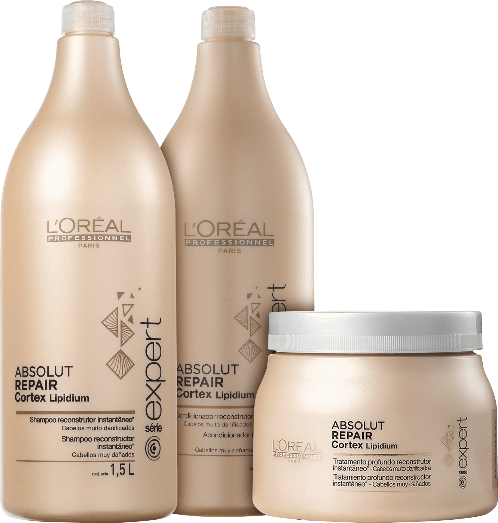 Kit L'Oréal Professionnel Expert Absolut Repair Cortex Lipidium Salão (3 Produtos)