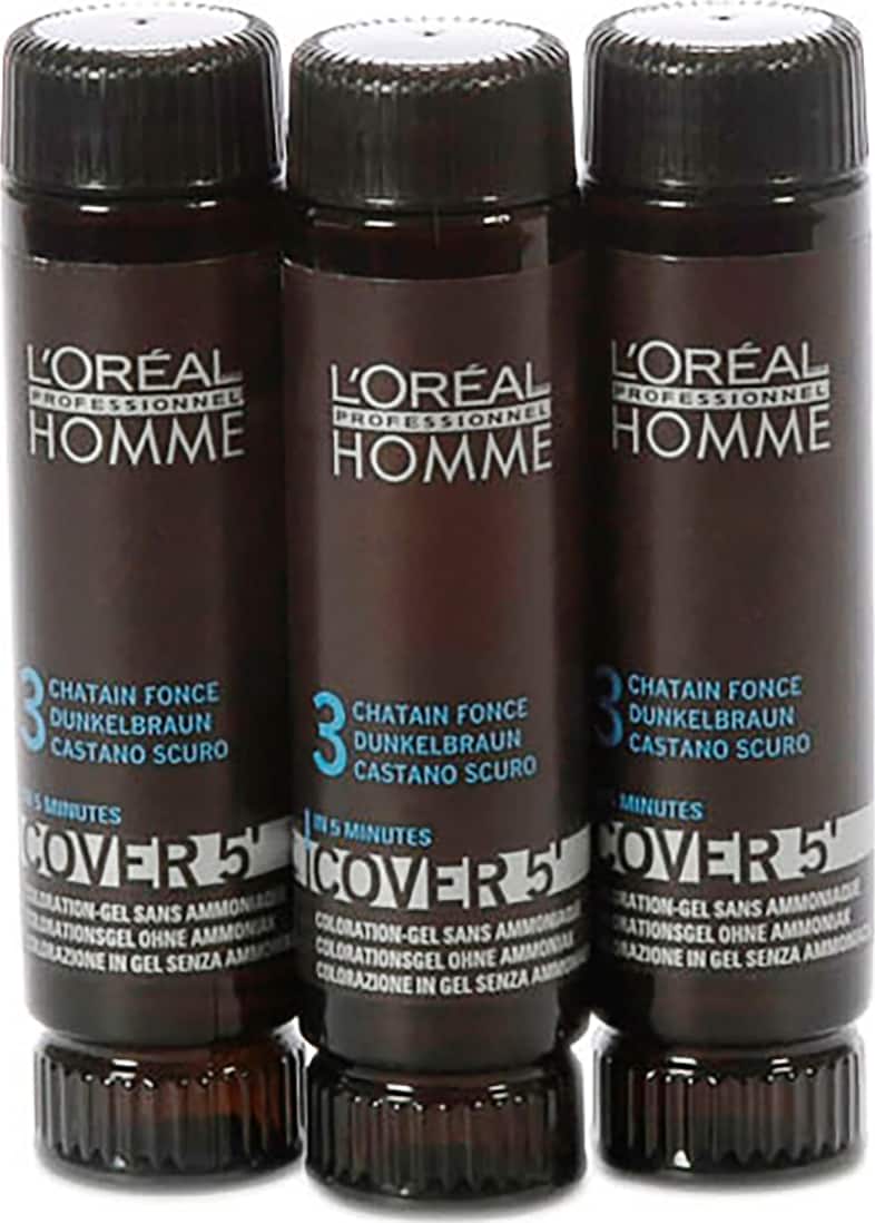 L'Oréal Professionnel Homme Cover 5 Castanho Escuro 3 - Coloração 3x50ml