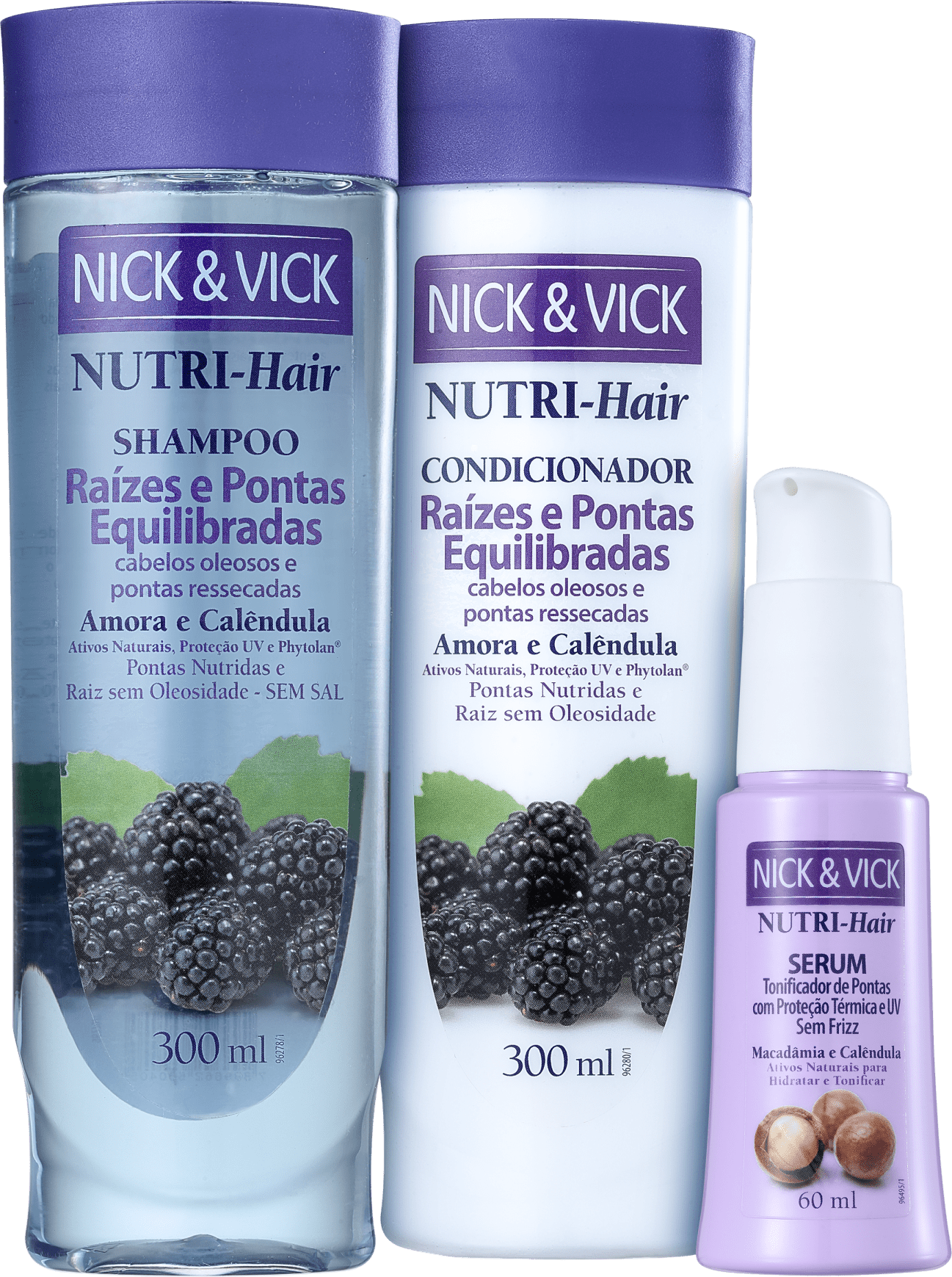 Kit Nick & Vick NUTRI-Hair Equilíbrio e Disciplina (3 Produtos)
