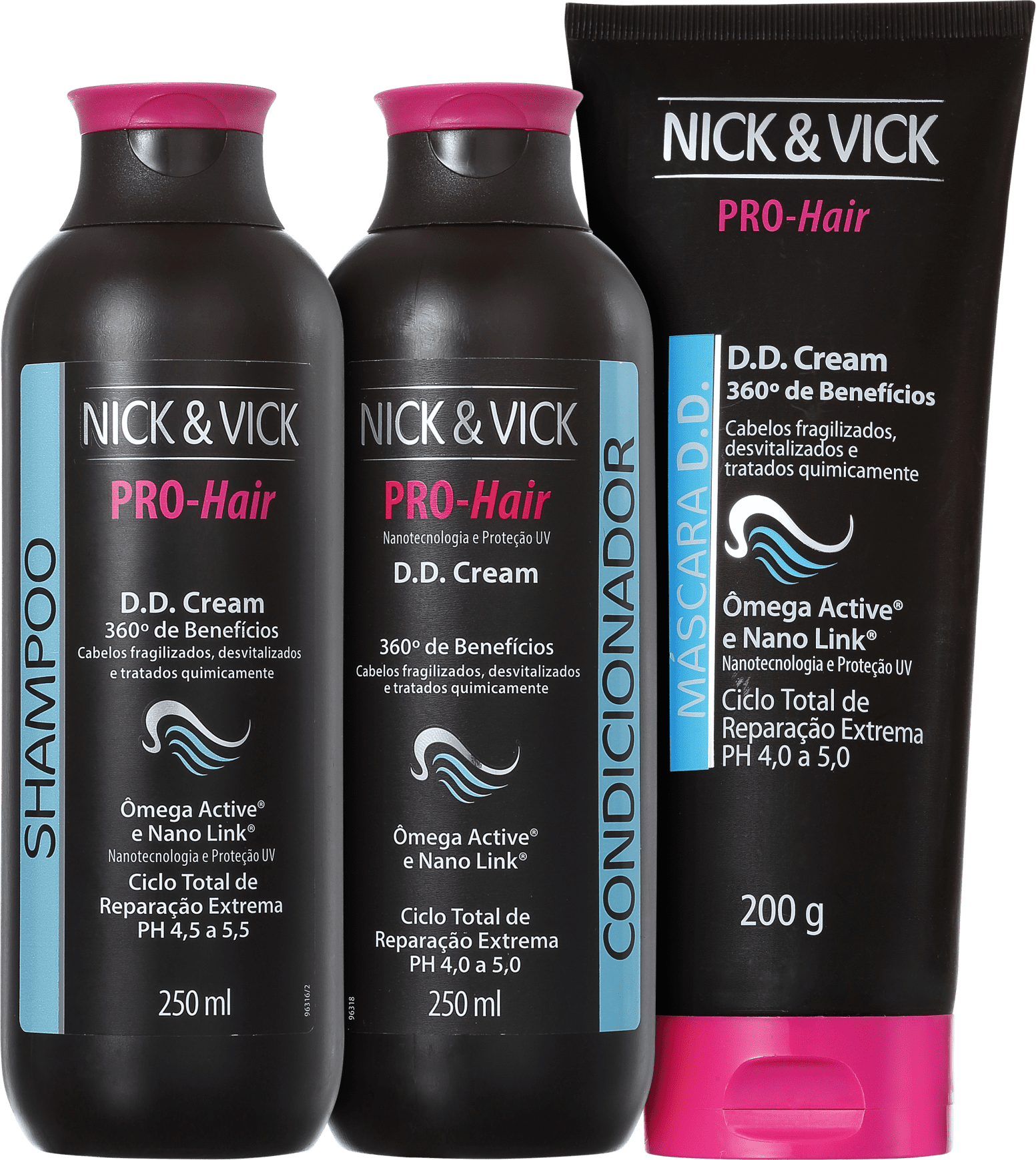Kit Nick & Vick PRO-Hair D.D. Cream 360º Tratamento Completo (3 Produtos)