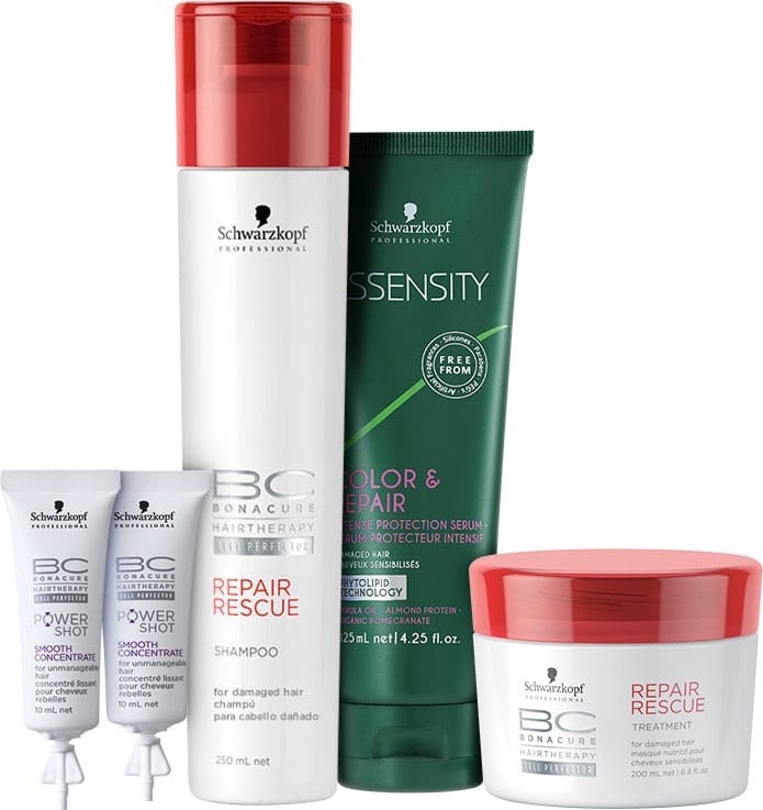 Kit Schwarzkopf Professional BC Bonacure Repair Rescue Ritual Reconstrução e Controle (4 Produtos)