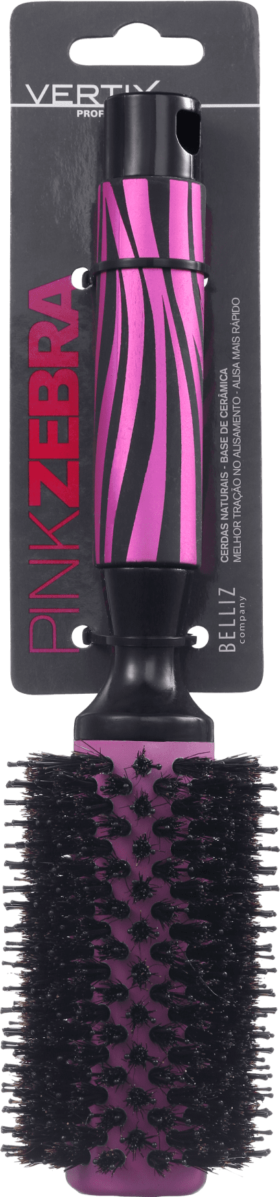 Vertix Pink Zebra Ceramic - Escova Térmica 33mm