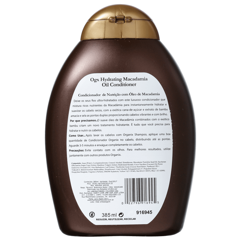 Organix Macadamia Oil Conditioner - Condicionador 385ml