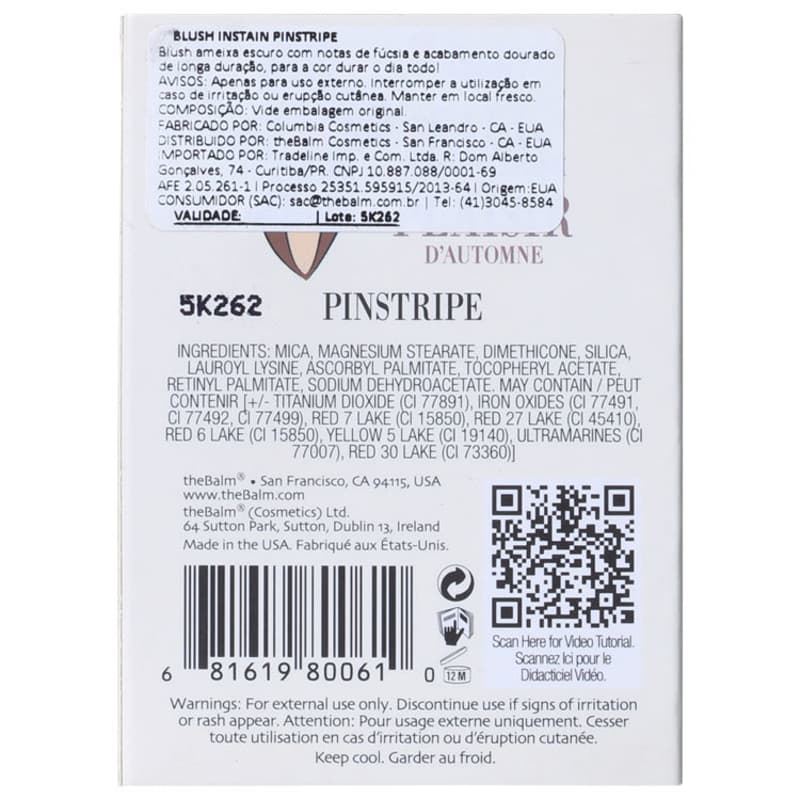 the Balm Instain Pinstripe (Plum) - Blush Luminoso 5,5g