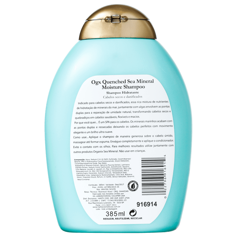 Organix Sea Mineral Moisture - Shampoo sem Sulfato 385ml