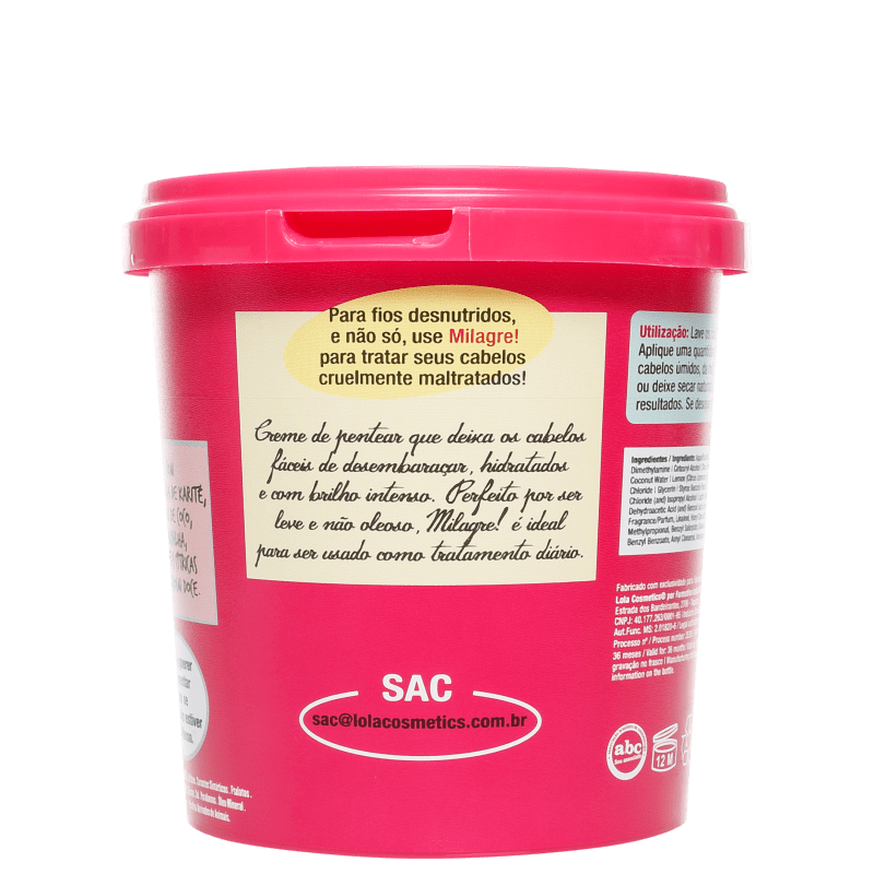 Lola Cosmetics Milagre - Creme de Pentear 930g
