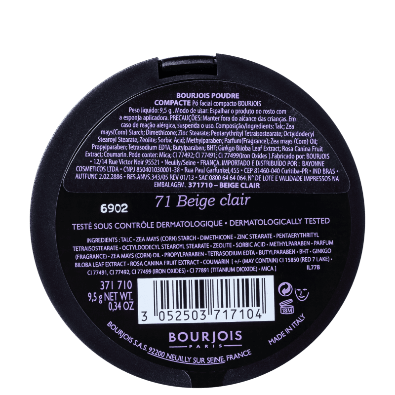 Bourjois Poudre Compacte Beige Claie - Pó Compacto Matte 9,6g