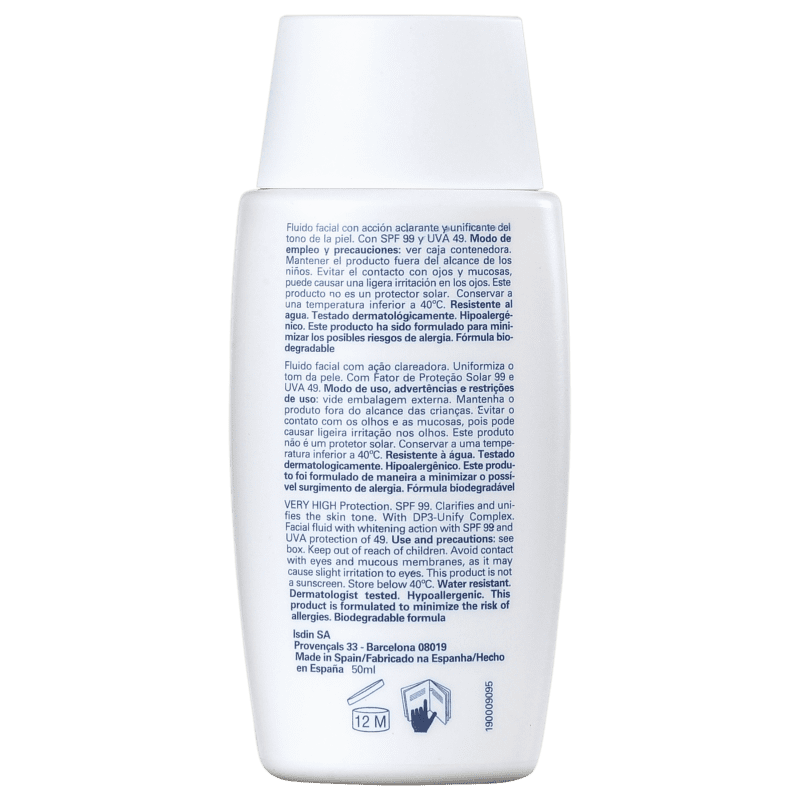 ISDIN Foto Ultra Active Unify FPS 99 - Protetor Solar Facial 50ml