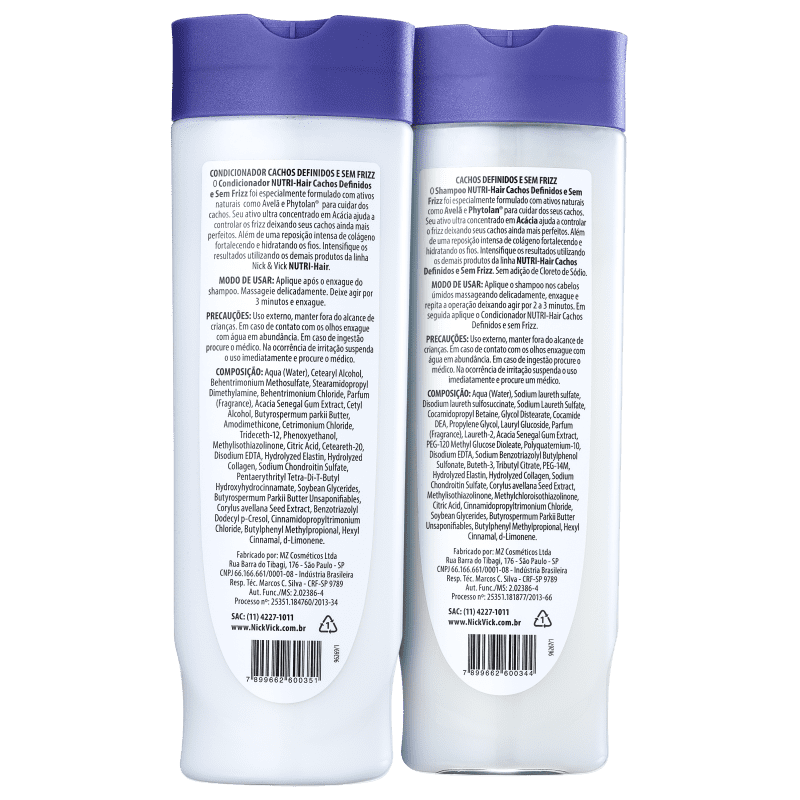 Kit Nick & Vick NUTRI-Hair Cachos sem Frizz (2 Produtos)
