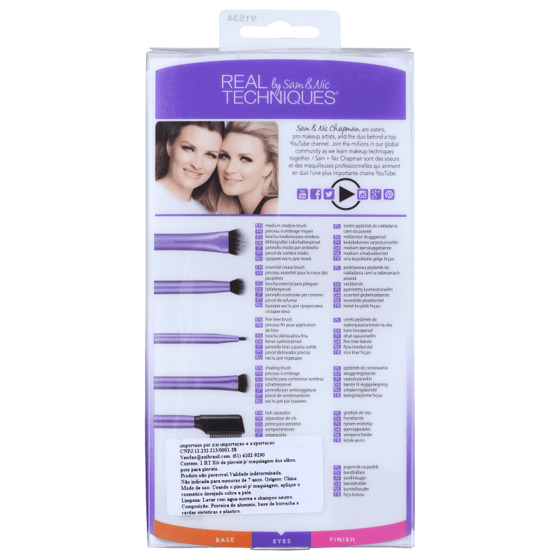 Real Techniques Kit de Pincéis Enhanced Eye (5 produtos)