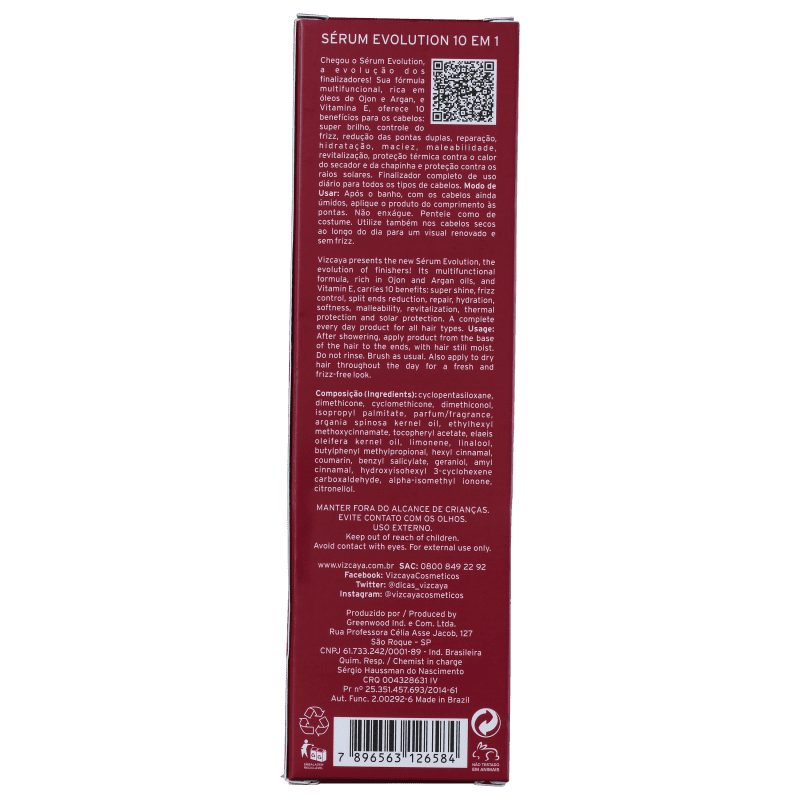 Vizcaya Evolution 10 em 1 - Sérum Capilar 70ml