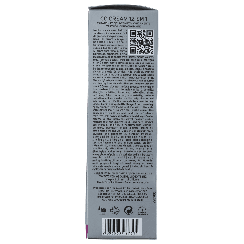 Vizcaya CC Cream 12 em 1 - Leave-in 70ml