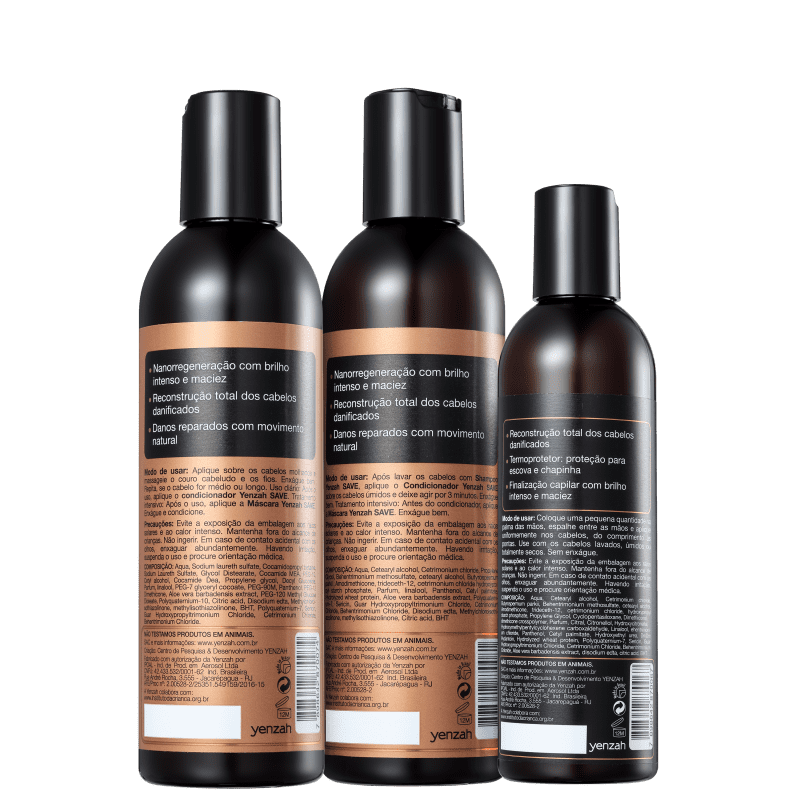 Kit Yenzah Save Reconstrução Capilar Treatment (3 Produtos)