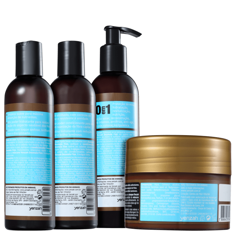 Kit Yenzah Desmaia Fios Completo (4 Produtos)