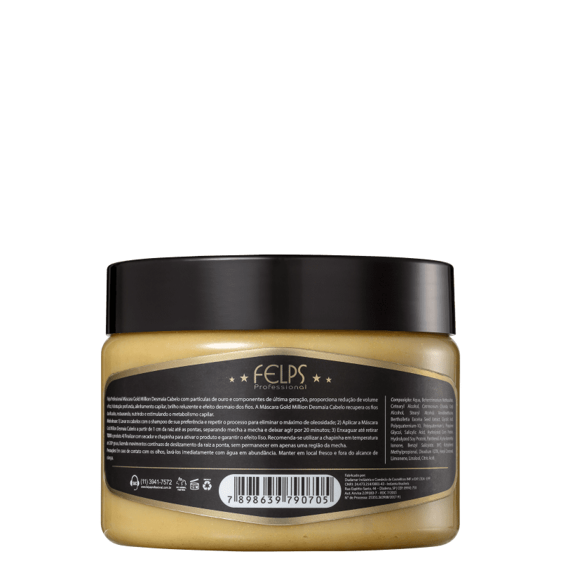 Felps Profissional Gold Million Desmaia Cabelo - Máscara Capilar 300g