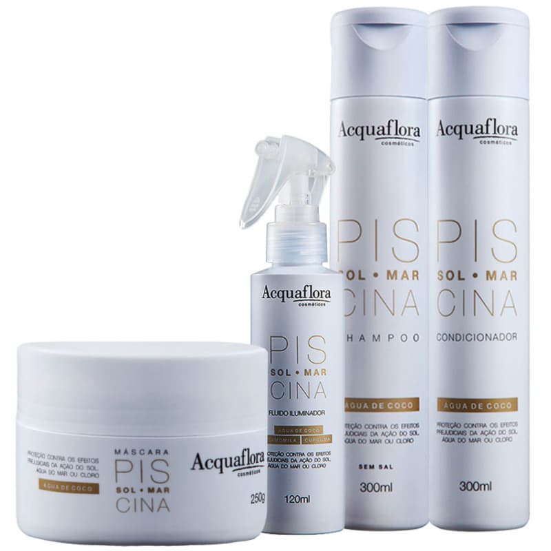 Kit Acquaflora Sol Mar Piscina Tratamento Iluminador (4 Produtos)