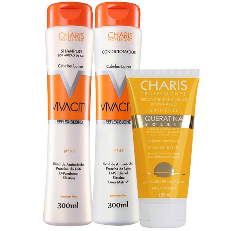 Kit Charis Vivacity Queratina Soleil (3 Produtos)