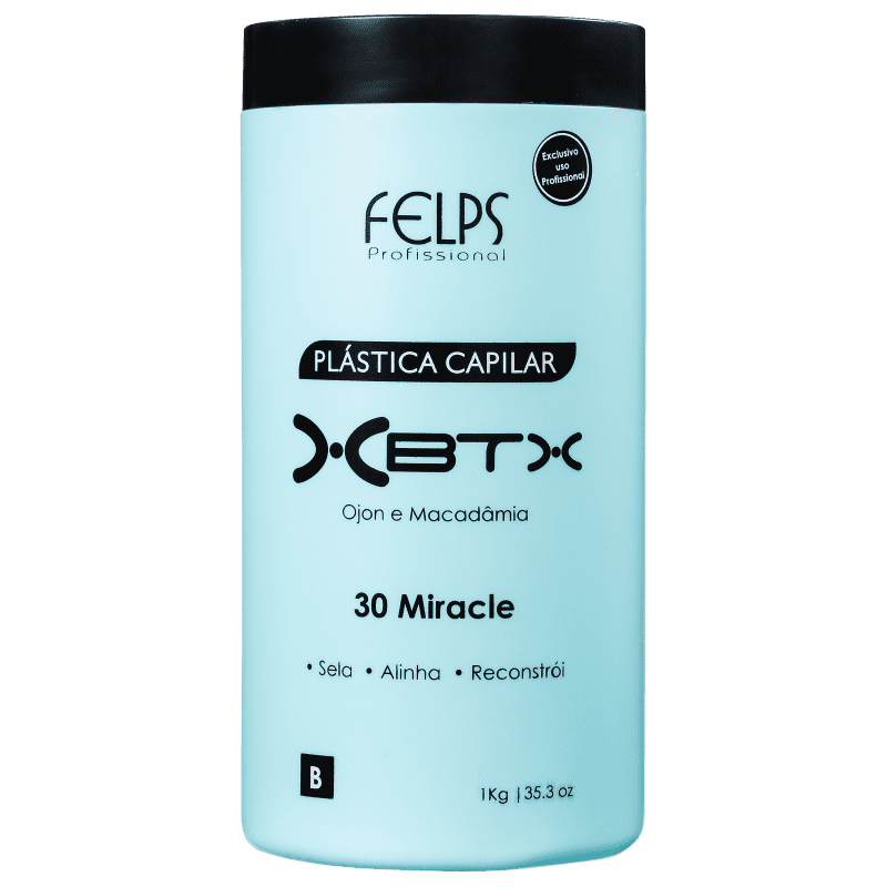 Felps Profissional Plástica Capilar Btóx 30 Miracle - Redutor de Volume 1000g