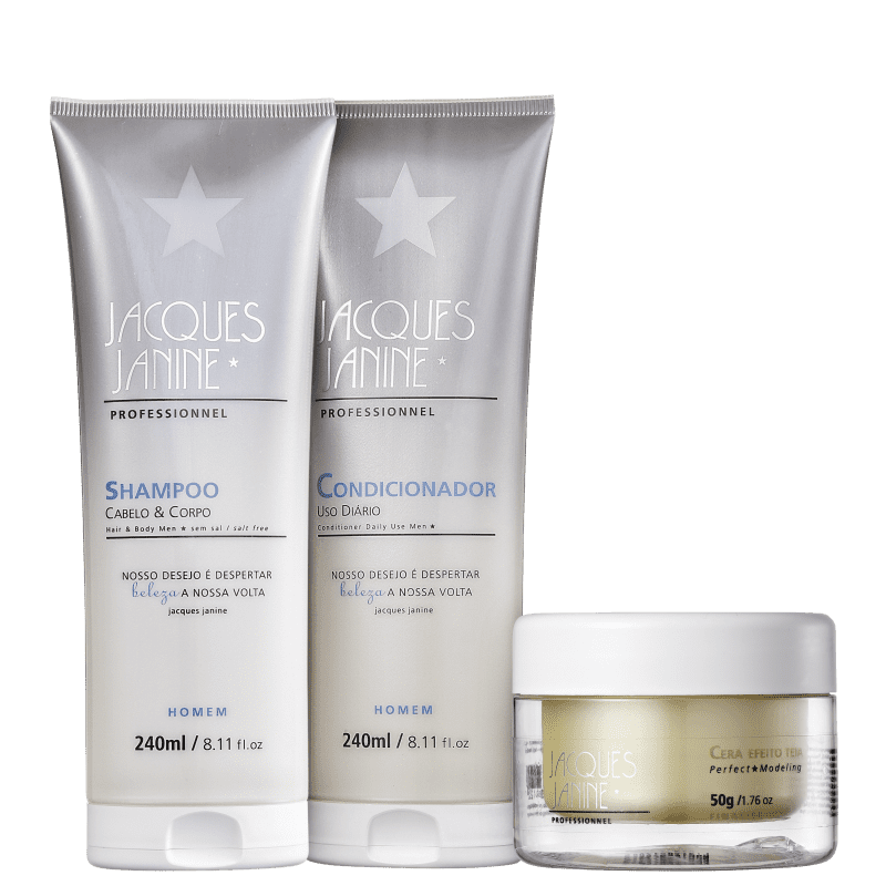 Kit Jacques Janine Professionnel Exclusivo para Homens Cera (3 Produtos)