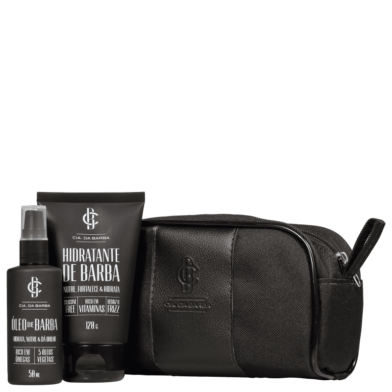 Kit Cia da Barba The Black Collection (2 Produtos + Nécessaire)