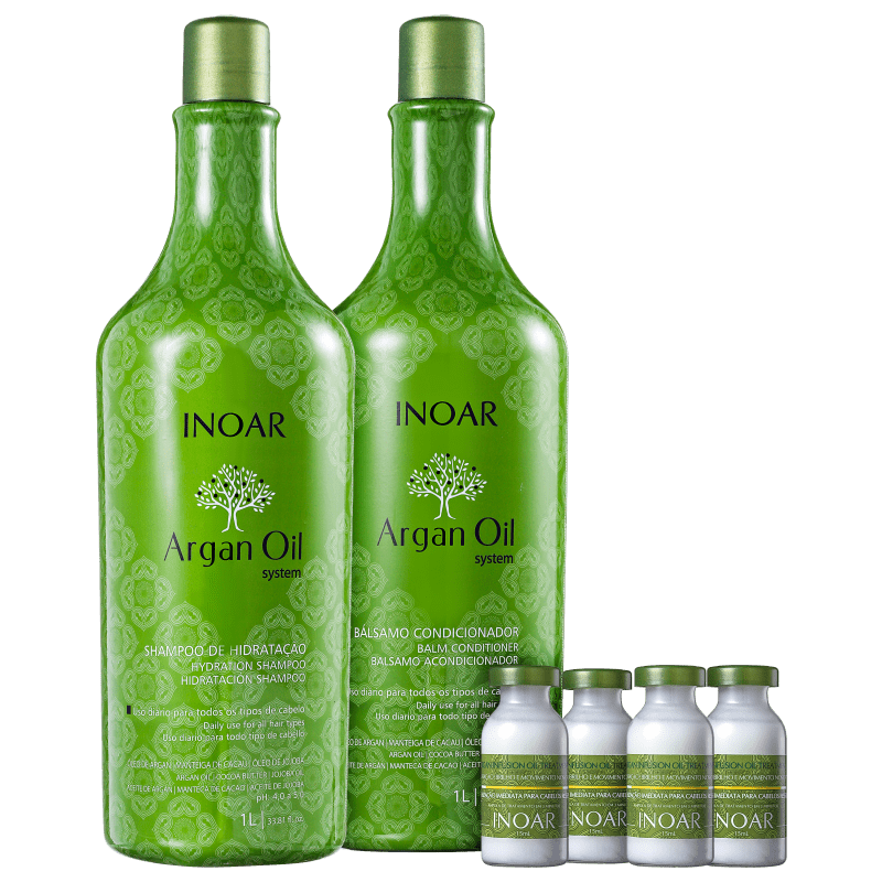 Kit Inoar Argan Oil System Infusion (3 Produtos)