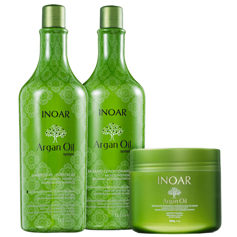 Kit Inoar Argan Oil System Tratamento (3 Produtos)