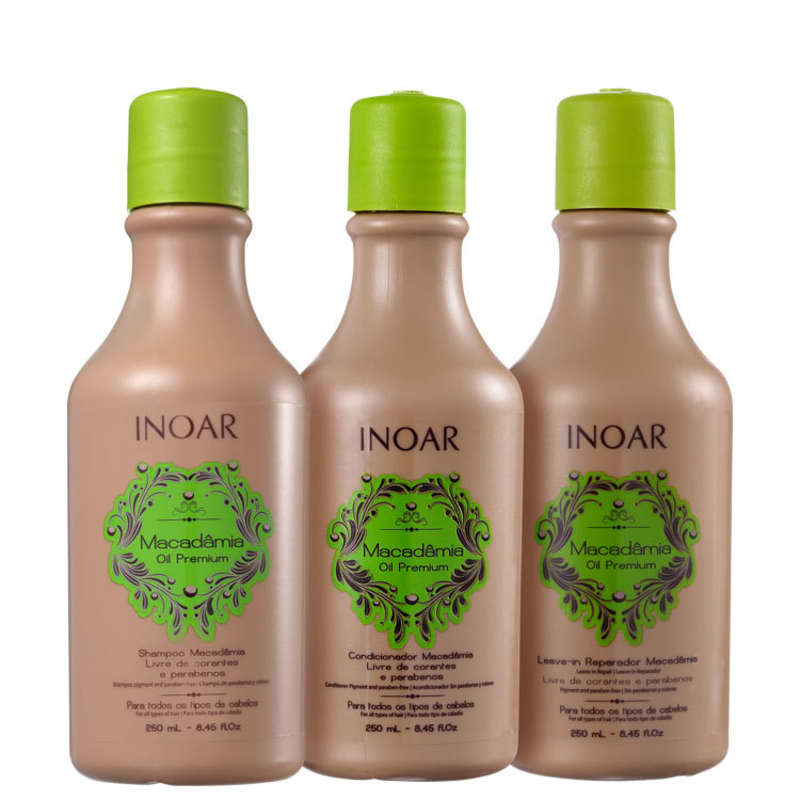 Kit Inoar Macadâmia Oil Premium Diário (3 Produtos)
