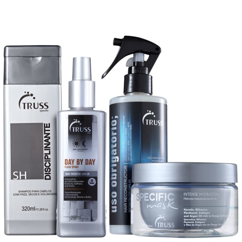 Kit Truss Active Escova Reconstrução e Disciplina (4 Produtos)
