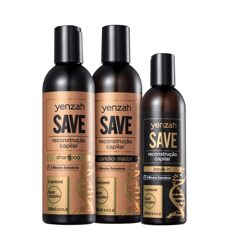Kit Yenzah Save Reconstrução Capilar Treatment (3 Produtos)
