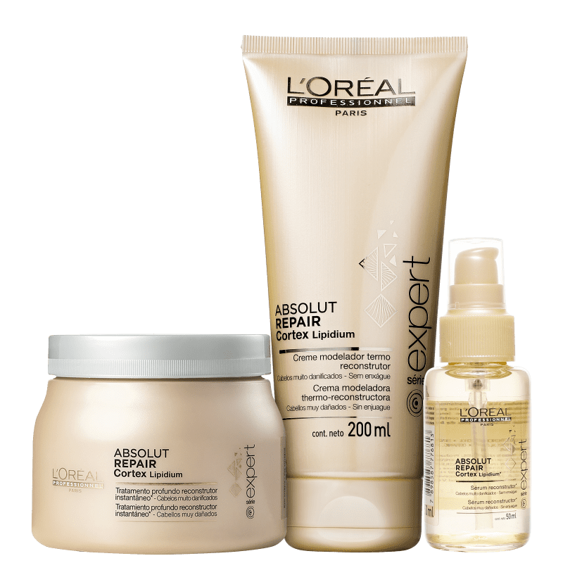 Kit L'Oréal Professionnel Expert Absolut Repair Cortex Escova Reconstrução (3 Produtos)