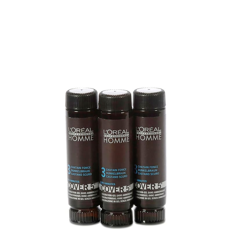 L'Oréal Professionnel Homme Cover 5 Castanho Escuro 3 - Coloração 3x50ml