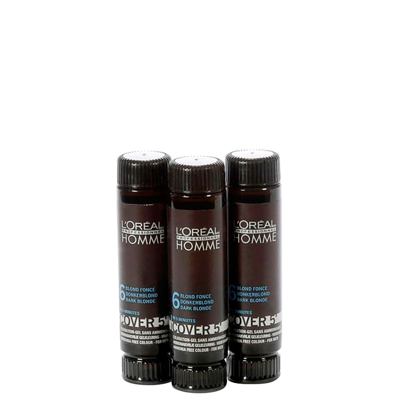 L'Oréal Professionnel Homme Cover 5 Louro Escuro 6 - Coloração 3x50ml