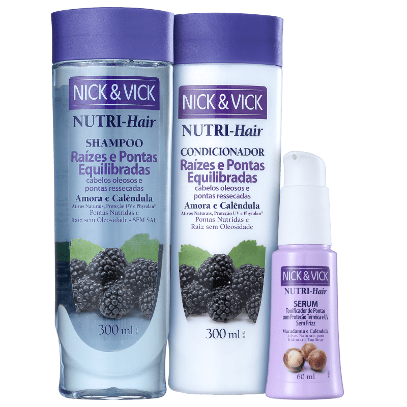 Kit Nick & Vick NUTRI-Hair Equilíbrio e Disciplina (3 Produtos)