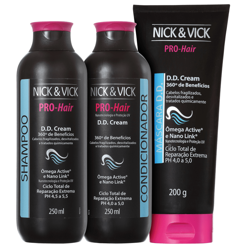 Kit Nick & Vick PRO-Hair D.D. Cream 360º Tratamento Completo (3 Produtos)